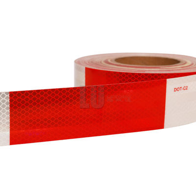 Autoadesivi DOT C2 DOT-C2 Adesivi con nastro riflettente retroriflettente microprismatico rosso e bianco per camion con rimorchio per veicoli