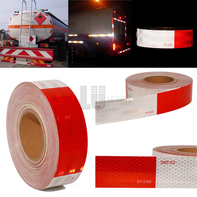 Red and White Micro Prismatic 50mm Width Reflective Tape Sticker for Car