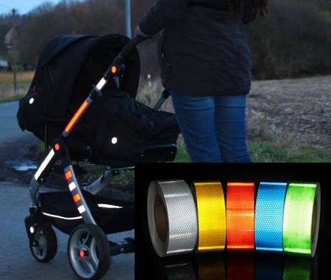 Rotolo di nastro riflettente a griglia colorata a nido d'ape in PVC di sicurezza per il traffico stradale, pellicola riflettente ad alta luminosità, per carrozzeria