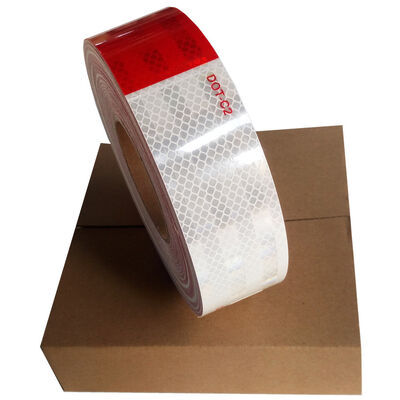 Autoadesivi DOT C2 DOT-C2 Adesivi con nastro riflettente retroriflettente microprismatico rosso e bianco per camion con rimorchio per veicoli