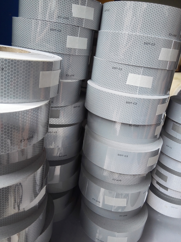 Microglass Bead Honeycomb Reflective Tape Rosso Bianco DOT C2 Adesivo Marcatura Riflettente