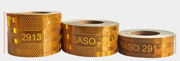 Nastro riflettente giallo ad alta visibilità metallizzato PET fornito dalla fabbrica Saso 2913 per auto e camion, materiale riflettente