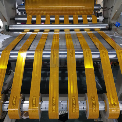 Mercato dell'Arabia Saudita Alta visibilità 5CM*25M Giallo Rosso Bianco Saso2913 Nastro accattivante Dm Saso 2913 Nastro riflettente automobilistico