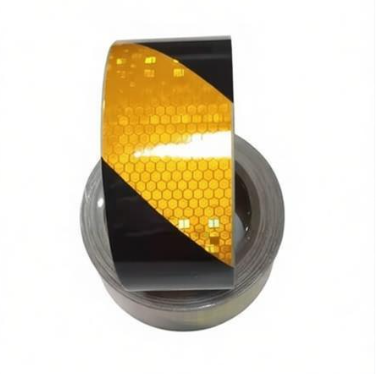 Nastro a strisce in reticolo di cristallo a nido d'ape in materiale riflettente stampabile in PVC giallo e nero da 20 cm * 50 m per veicoli per auto e camion
