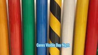 RA2 Perle di vetro autoadesive Nastro adesivo riflettente per segnaletica a forma di cono di barriera stradale